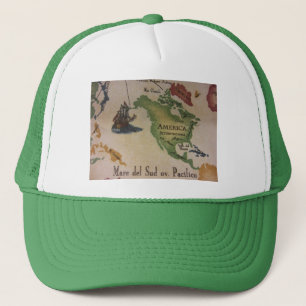 World Map - America Trucker Hat