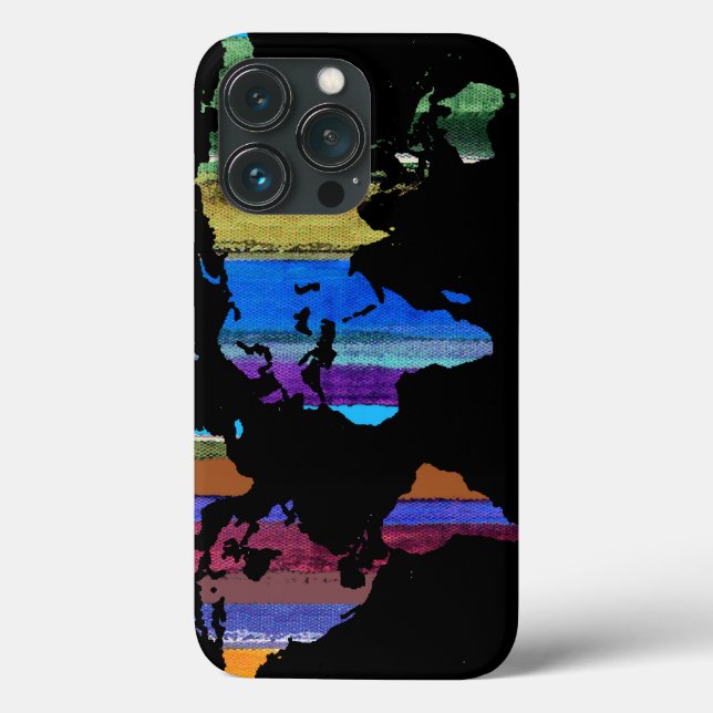 world map and colour stripes Case-Mate iPhone case (Back)