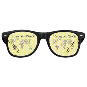 World Map and Travel the World Retro Sunglasses