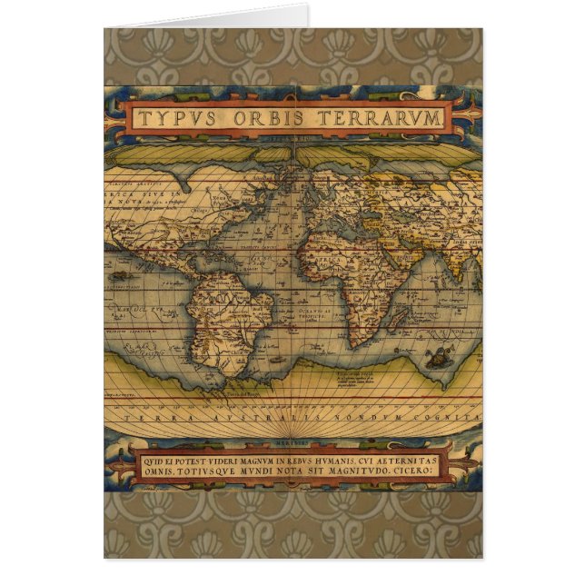 World Map Antique Ortelius Europe Travel (Front)