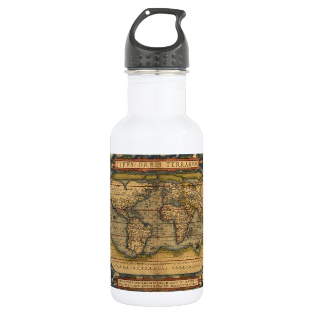 World Map Antique Ortelius Europe Travel 532 Ml Water Bottle (Front)