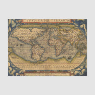 World Map Antique Ortelius Europe Travel Tissue Paper