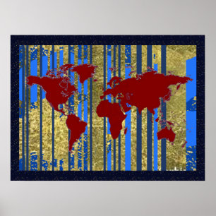 world map art decor