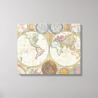 World Map Atlas Image Canvas Print