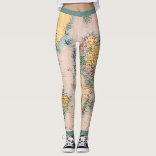 World Map Atlas Travel Lover's Leggings