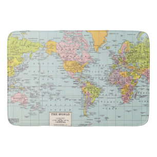 World Map Bath Mat