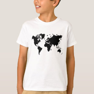 World Map - Black T-Shirt