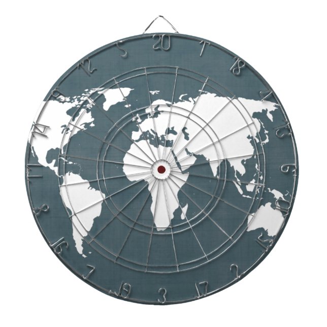 World Map . blue and white Dartboard (Front)