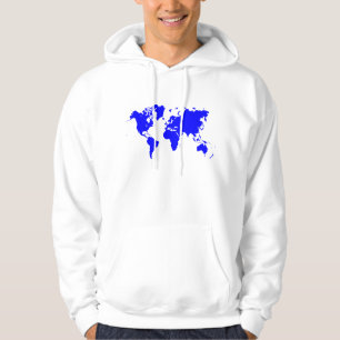 World Map - Blue Hoodie