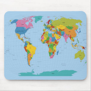 World Map Bright Mouse Pad