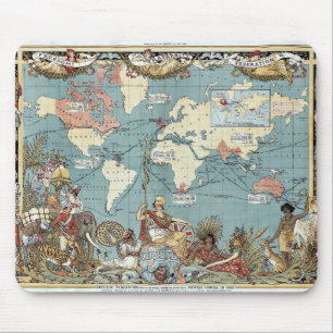 World map-British Empire-1886 Mouse Pad