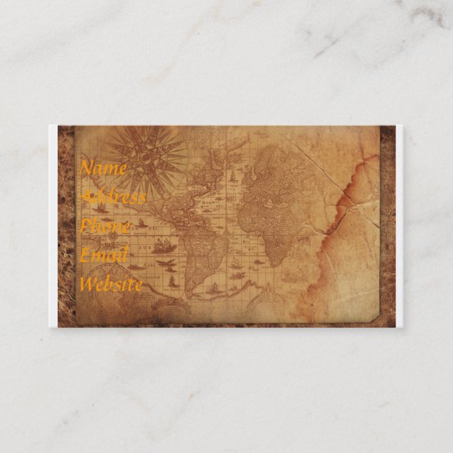 World Map Business Card (Front)