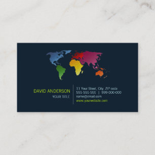 World Map business card