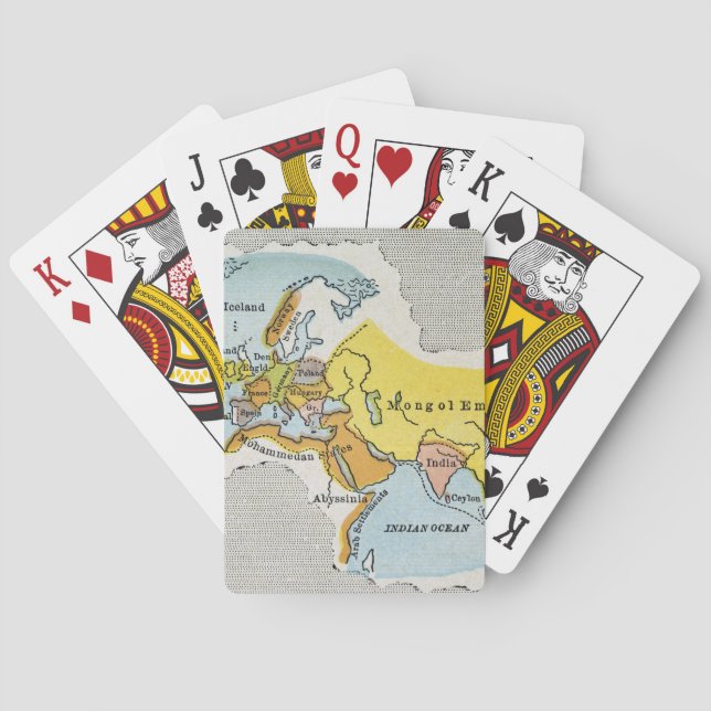 WORLD MAP, c1300. Playing Cards (Back)