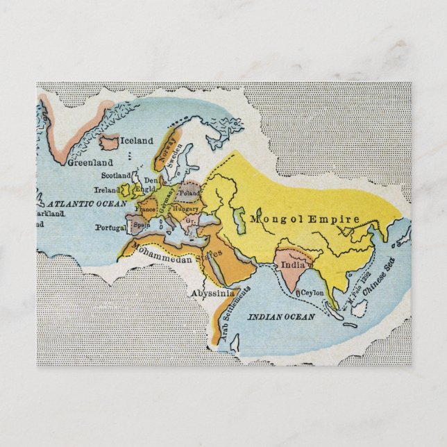 WORLD MAP, c1300. Postcard (Front)