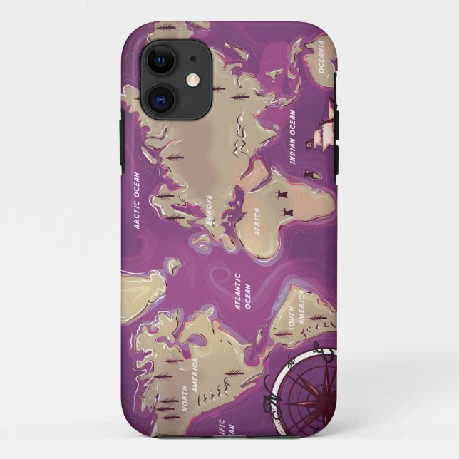 World Map Case-Mate iPhone Case (Back)