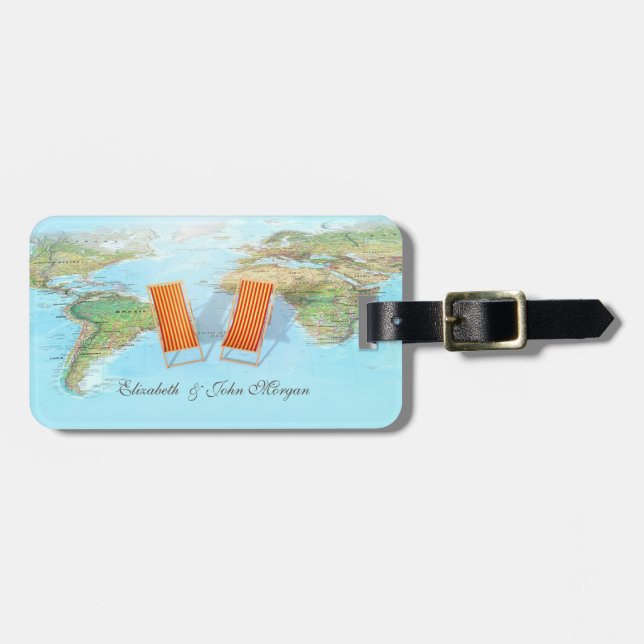 World Map,Chairs Luggage Tag (Front Horizontal)