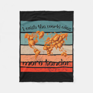 World Map Chicken Tenders Fried Crispy Continents  Fleece Blanket