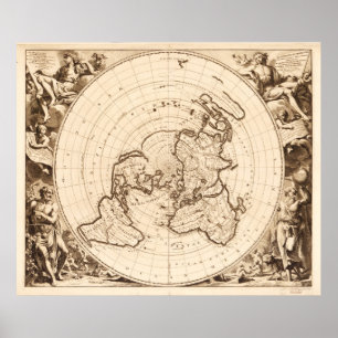 World Map circa 1713 (Planisphere terrestre) Poster