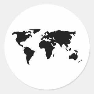 World Map Classic Round Sticker