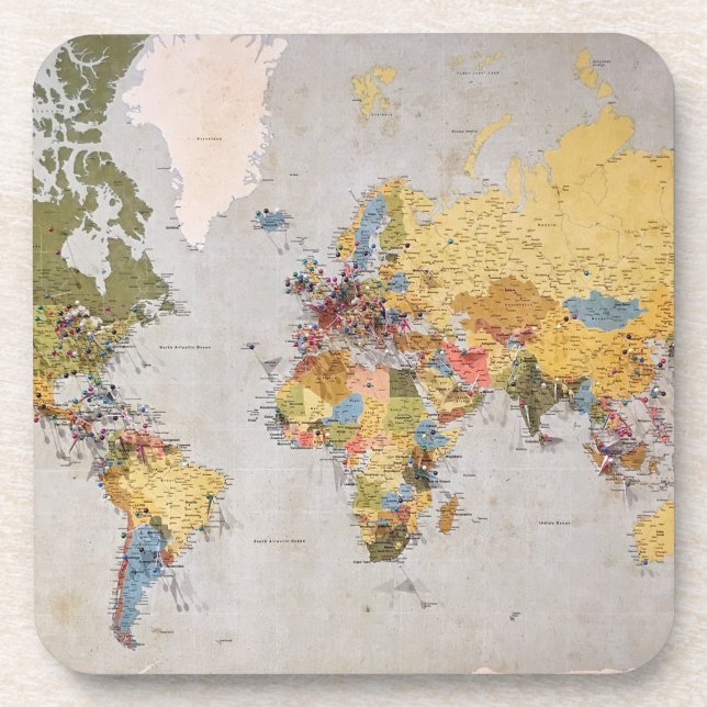 world map coaster (Front)
