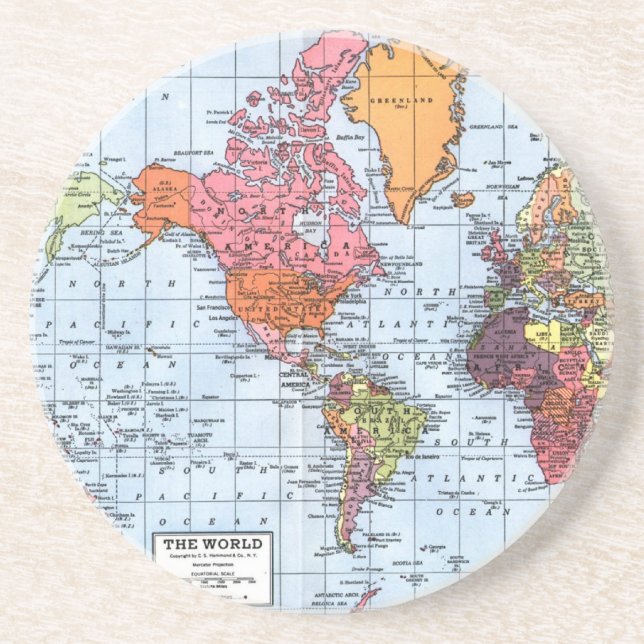 World Map coasters (Front)