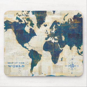 World Map Collage Mouse Pad
