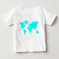 World Map - Cyan