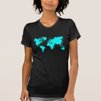 World Map - Cyan