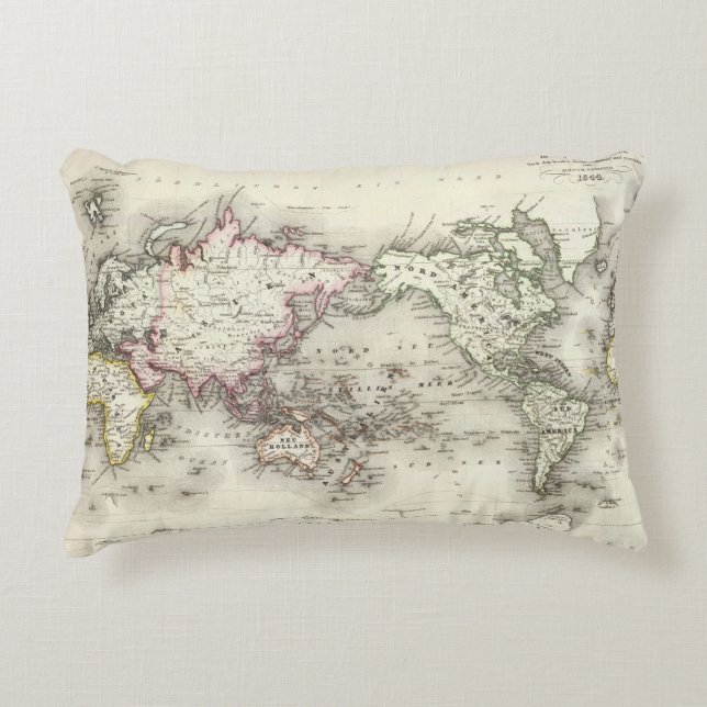 World Map Decorative Cushion (Front)