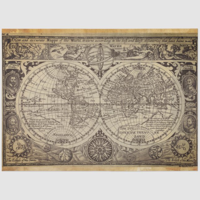 World Map Decoupage Paper (Front)
