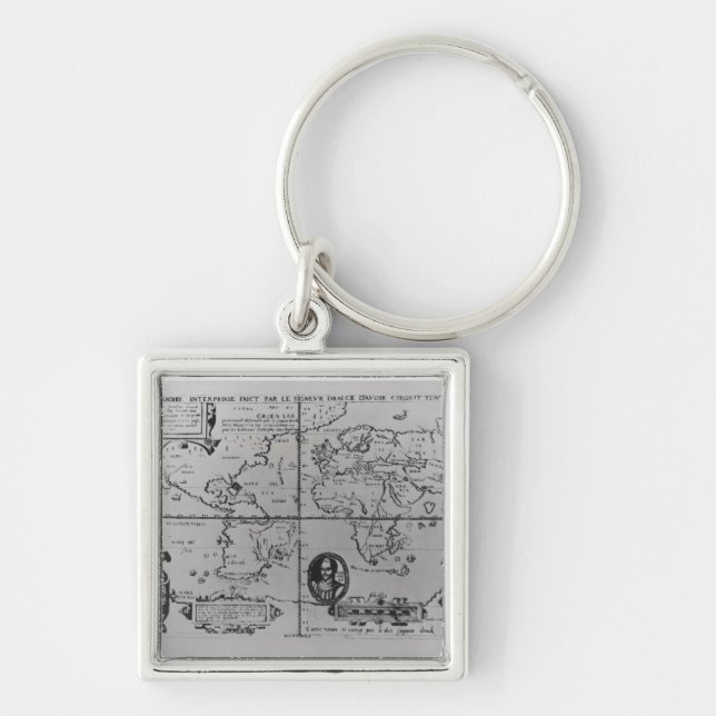 World Map detailing the Expeditions Key Ring (Front)