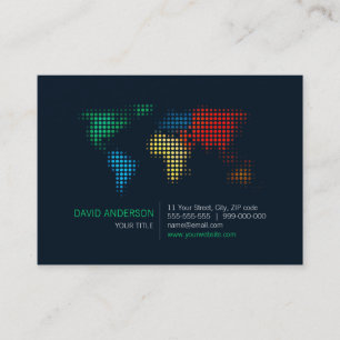 World Map Dots business card