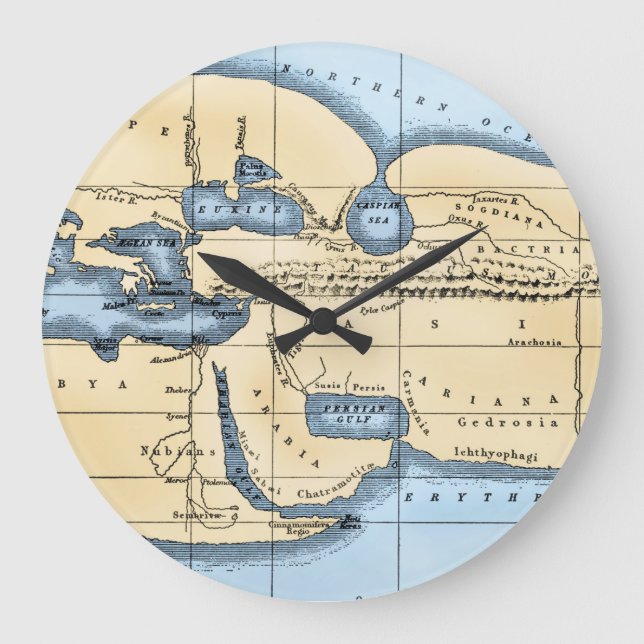 WORLD MAP: ERATOSTHENES LARGE CLOCK (Front)