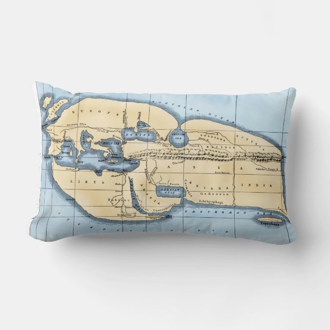 WORLD MAP: ERATOSTHENES LUMBAR CUSHION (Front)