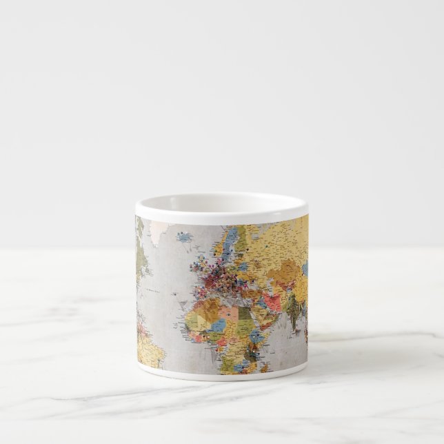 world map espresso cup (Front)