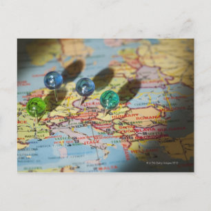 World Map, Europe Postcard