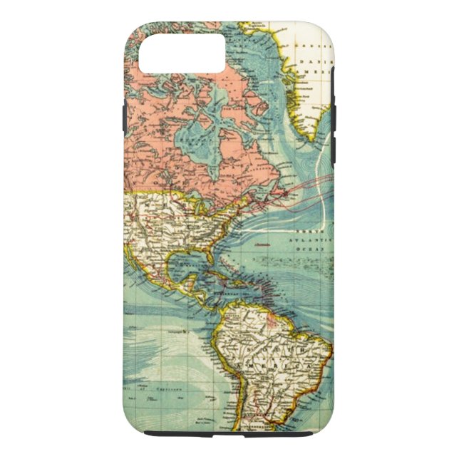 World Map Featuring United States Case-Mate iPhone Case (Back)