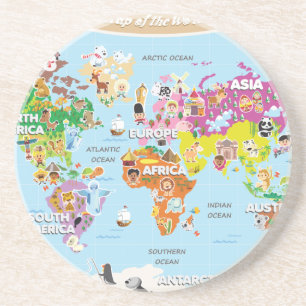 World Map For Kids - Cute and Fun Coaster