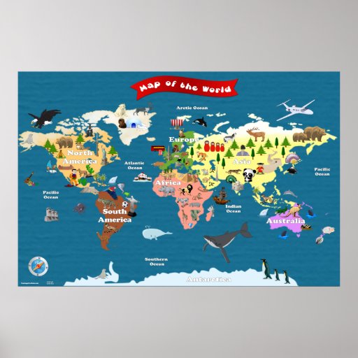 World Map For Kids - Let's Explore Poster | Zazzle