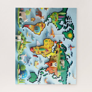 World Map for Kids Puzle Jigsaw Puzzle