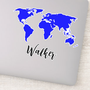 (World Map for Travel & Trip) Name Tag Suitcase