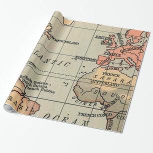 World Map Geography  Wrapping Paper