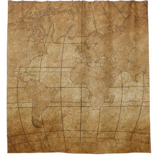World Map: Global Exploration Guide Shower Curtain