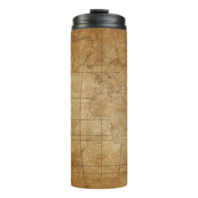 World Map: Global Exploration Guide Thermal Tumbler (Front)