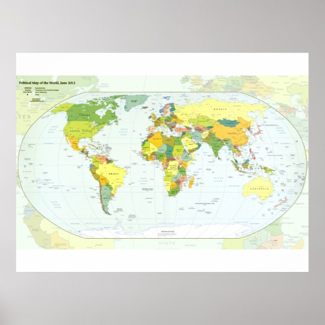 World Map Globe Atlas Countries Poster (Front)