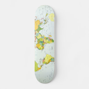 World Map Globe Atlas Countries Skateboard