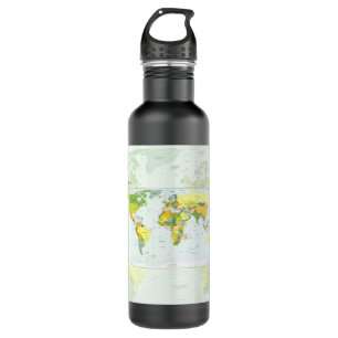 world+map+globe+country+atlas 710 ml water bottle
