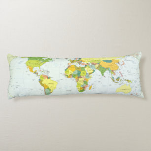 world+map+globe+country+atlas body cushion