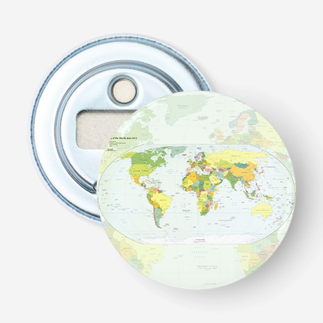 World Map Globe Country Atlas Bottle Opener (Front)